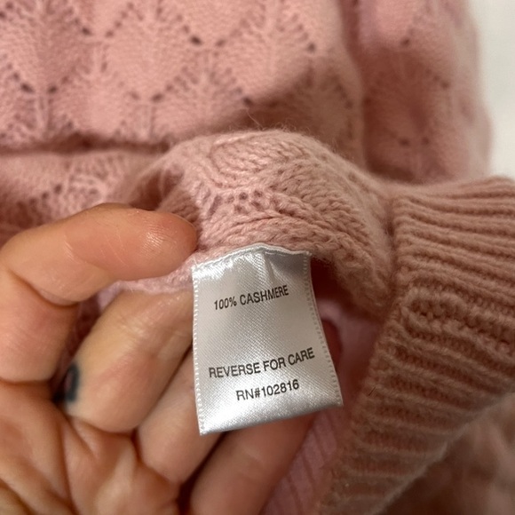 GARNET HILL CASHMERE OVERSIZED COCOON SILHOUETTE SWEATER IN LIGHT PINK SIZE S - Picture 8 of 9